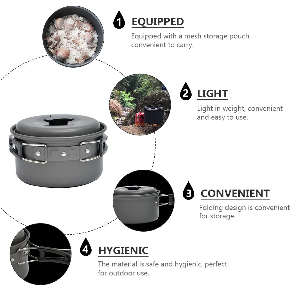 1Pc Camping Cookware Cooking Pot Foldable Pot Cooking Supply Camping Accessories