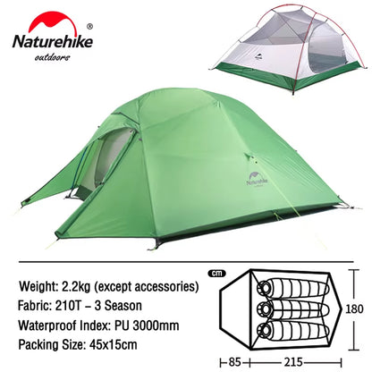 Cloud up 1 2 3 People Tent Ultralight 20D Camping Tent Waterproof Outdoor Hiking Travel Tent Backpacking Cycling Tent