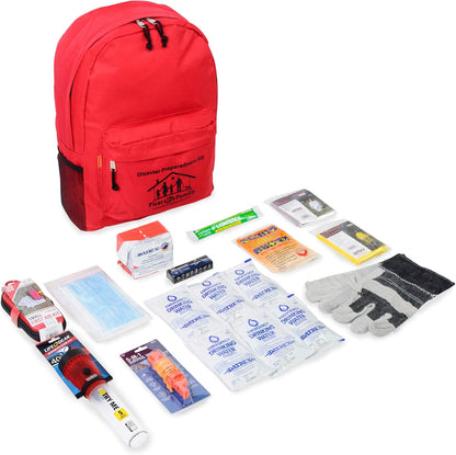 First My Family All-In-One Premium 1-Person Emergency Survival Kit | Hurricane & Earthquake Preparedness Supplies | Disaster Backpack with 72-Hour Survival Gear, First Aid, and More