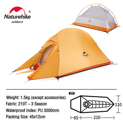 Cloud up 1 2 3 People Tent Ultralight 20D Camping Tent Waterproof Outdoor Hiking Travel Tent Backpacking Cycling Tent