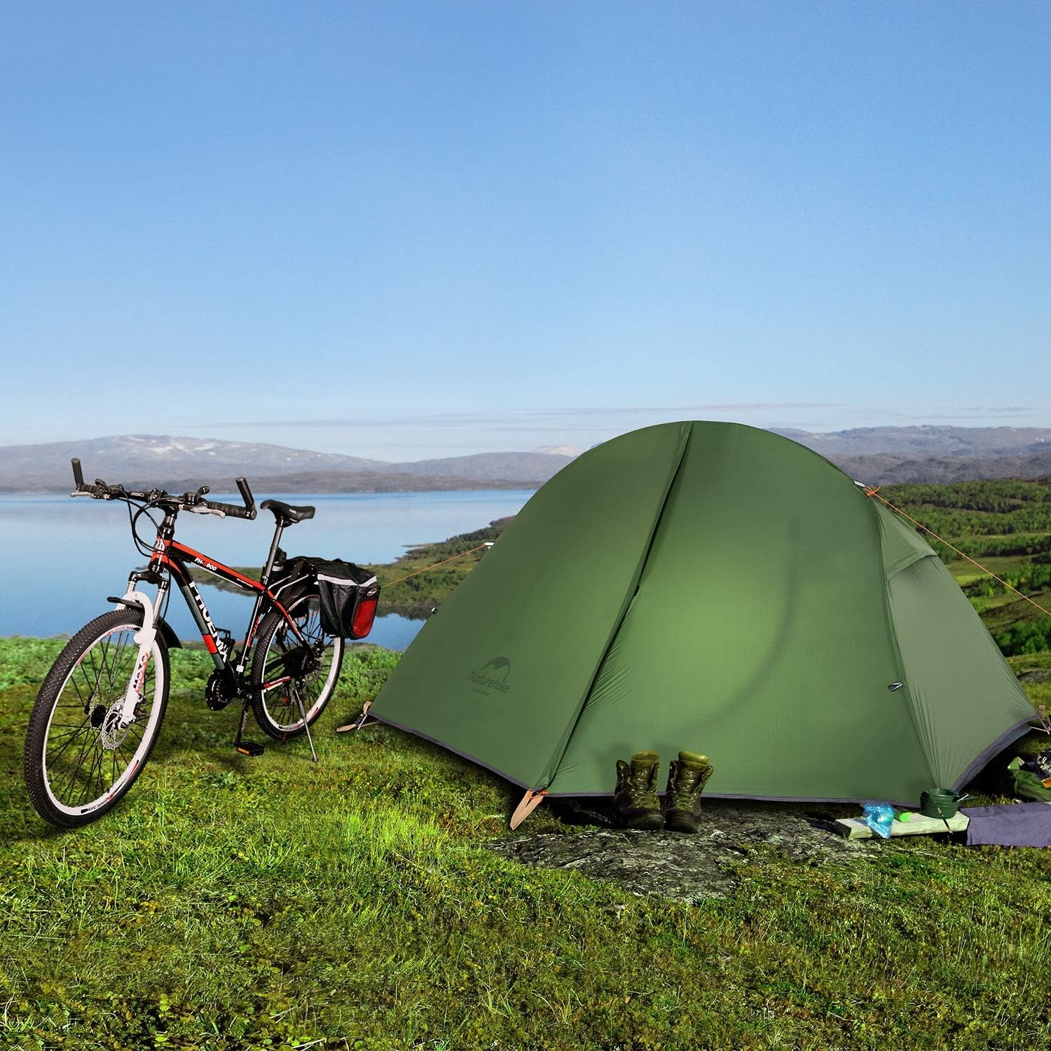 Bikepacking 1 Person Tent, Waterproof Easy Set up Free Standing Single Person Tent, Lightweight Backpacking Tent for 1 Person, One Person Tent with Footprint Included