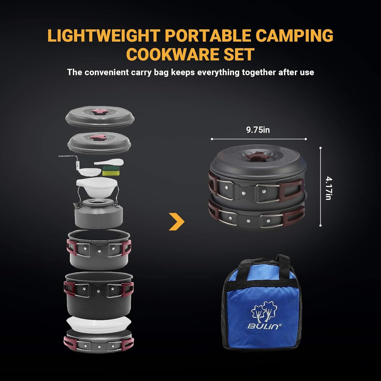 24/13/11/8PCS Camping Cookware Pots and Pans Backpacking Cooking Set Lightweight Cookware Mess Kit Outdoor Cook Gear for Family Hiking Picnic