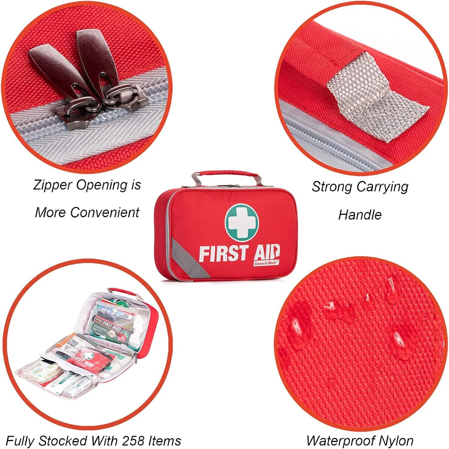 2-In-1 First Aid Kit (215 Piece) + Bonus 43 Piece Mini First Aid Kit -Includes Eyewash, Ice(Cold) Pack, Moleskin Pad and Emergency Blanket for Travel, Home, Office, Car, Camping