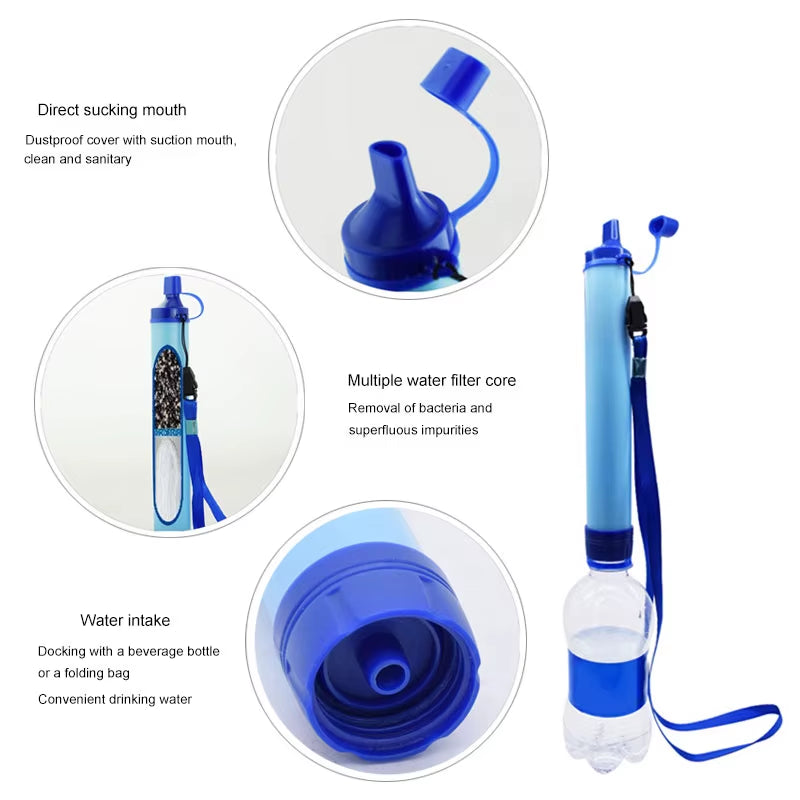 Outdoor Water Purifier Camping Hiking Emergency Life Portable Purifier Water Filter Suitable for Streams, Lakes Outdoors Camping