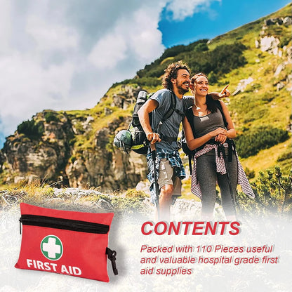 2-In-1 First Aid Kit (215 Piece) + Bonus 43 Piece Mini First Aid Kit -Includes Eyewash, Ice(Cold) Pack, Moleskin Pad and Emergency Blanket for Travel, Home, Office, Car, Camping