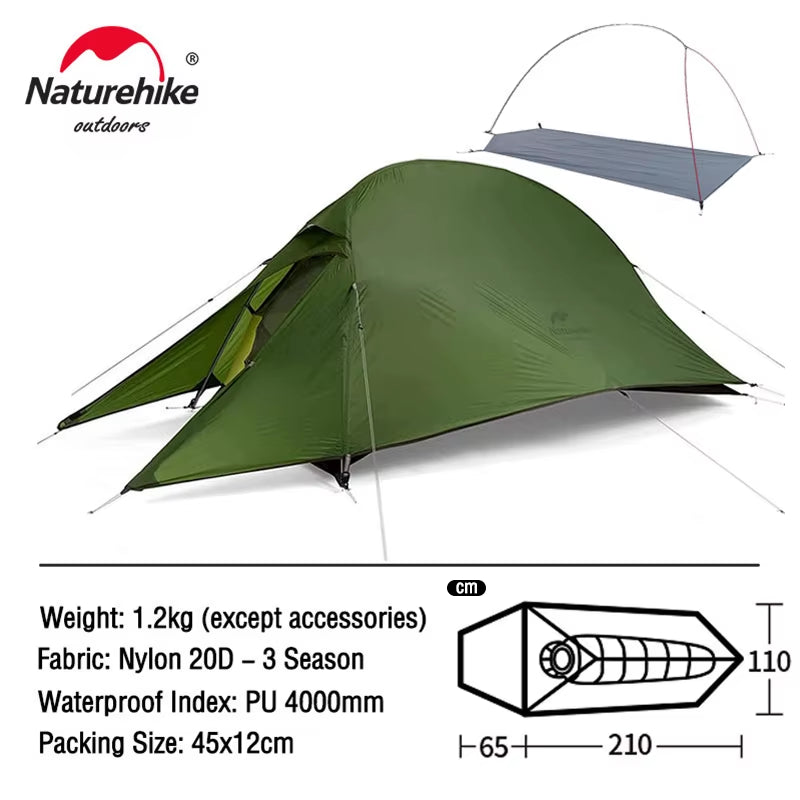 Cloud up 1 2 3 People Tent Ultralight 20D Camping Tent Waterproof Outdoor Hiking Travel Tent Backpacking Cycling Tent