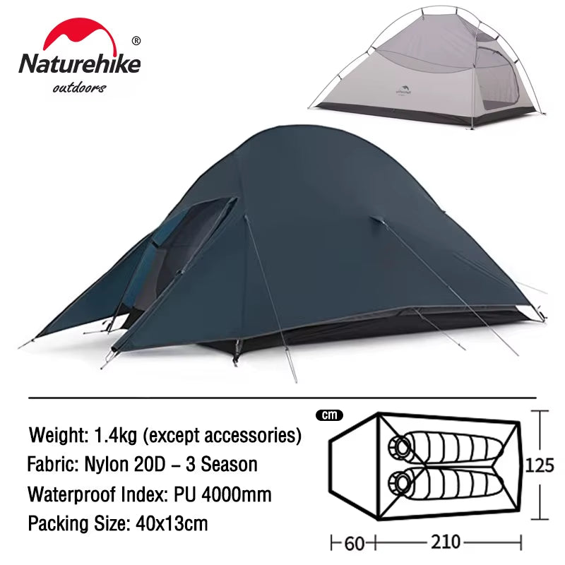 Cloud up 1 2 3 People Tent Ultralight 20D Camping Tent Waterproof Outdoor Hiking Travel Tent Backpacking Cycling Tent