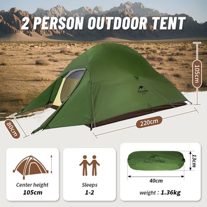 Cloud up 1 2 3 People Tent Ultralight 20D Camping Tent Waterproof Outdoor Hiking Travel Tent Backpacking Cycling Tent