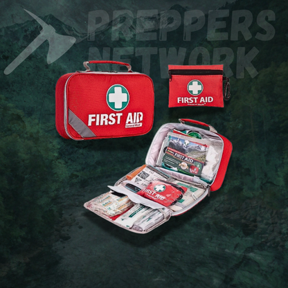 2-In-1 First Aid Kit (215 Piece) + Bonus 43 Piece Mini First Aid Kit - Preppers Network