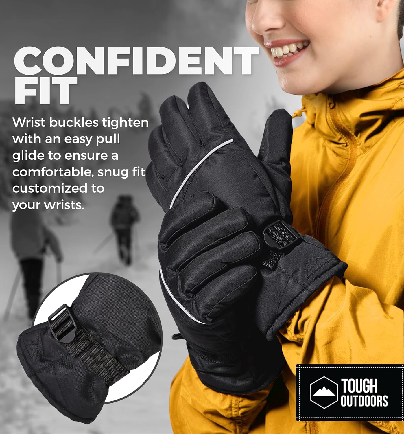 Ski Gloves for Men & Women -Thermal Snow Gloves & Waterproof Snowboarding Gloves - Warm Winter Gloves for Men