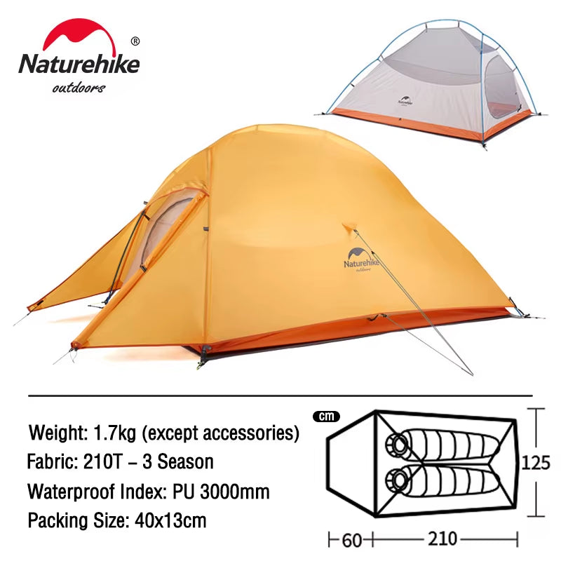 Cloud up 1 2 3 People Tent Ultralight 20D Camping Tent Waterproof Outdoor Hiking Travel Tent Backpacking Cycling Tent