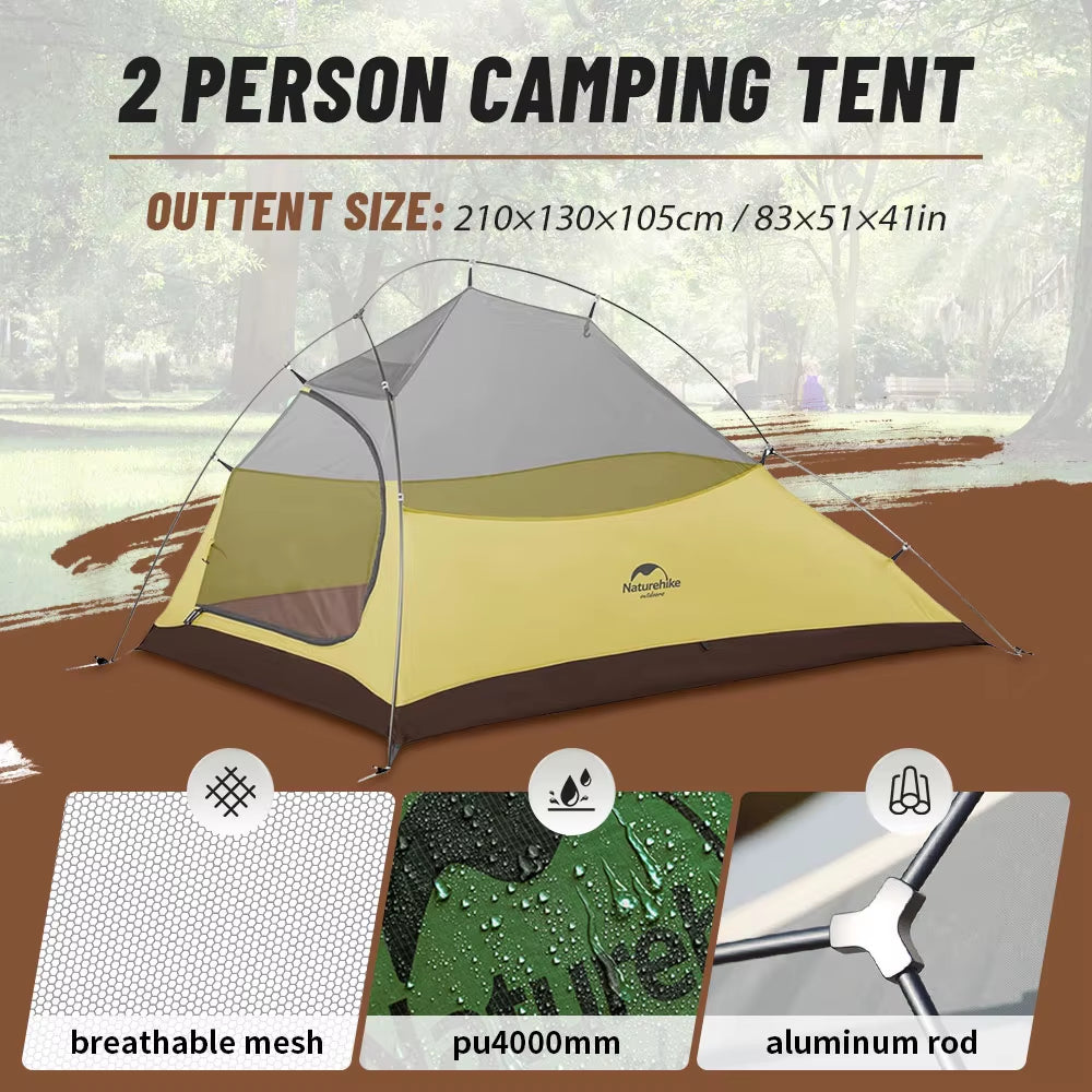 Cloud up 1 2 3 People Tent Ultralight 20D Camping Tent Waterproof Outdoor Hiking Travel Tent Backpacking Cycling Tent