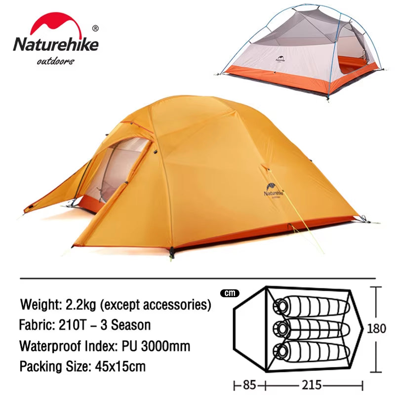 Cloud up 1 2 3 People Tent Ultralight 20D Camping Tent Waterproof Outdoor Hiking Travel Tent Backpacking Cycling Tent